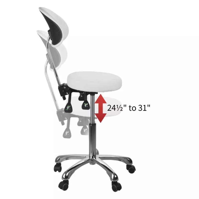 Harper Spa Technician Stool with Backrest - Image 5